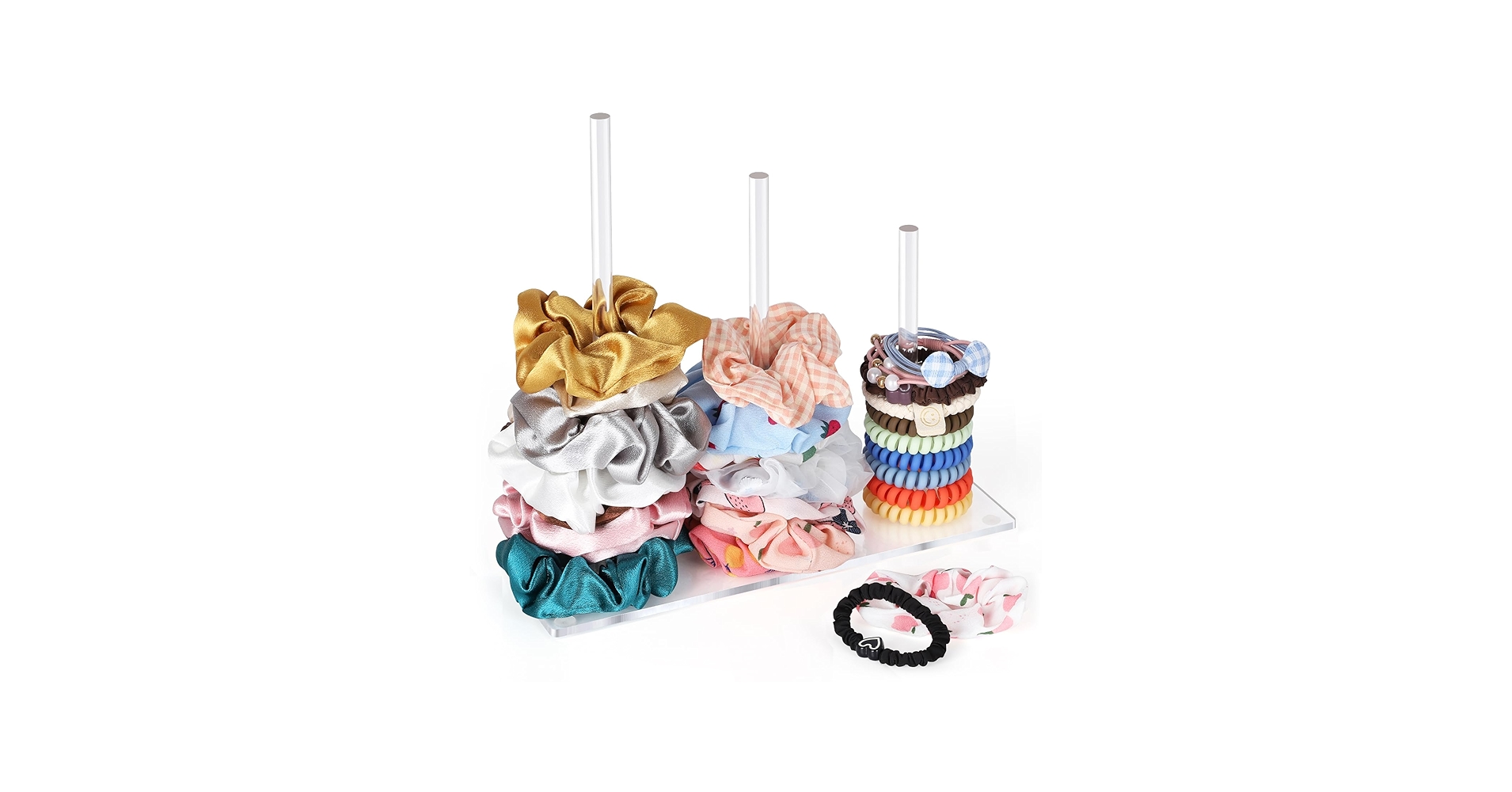 Suneerplay 3-Tiers Scrunchie Holder Stand, Acrylic