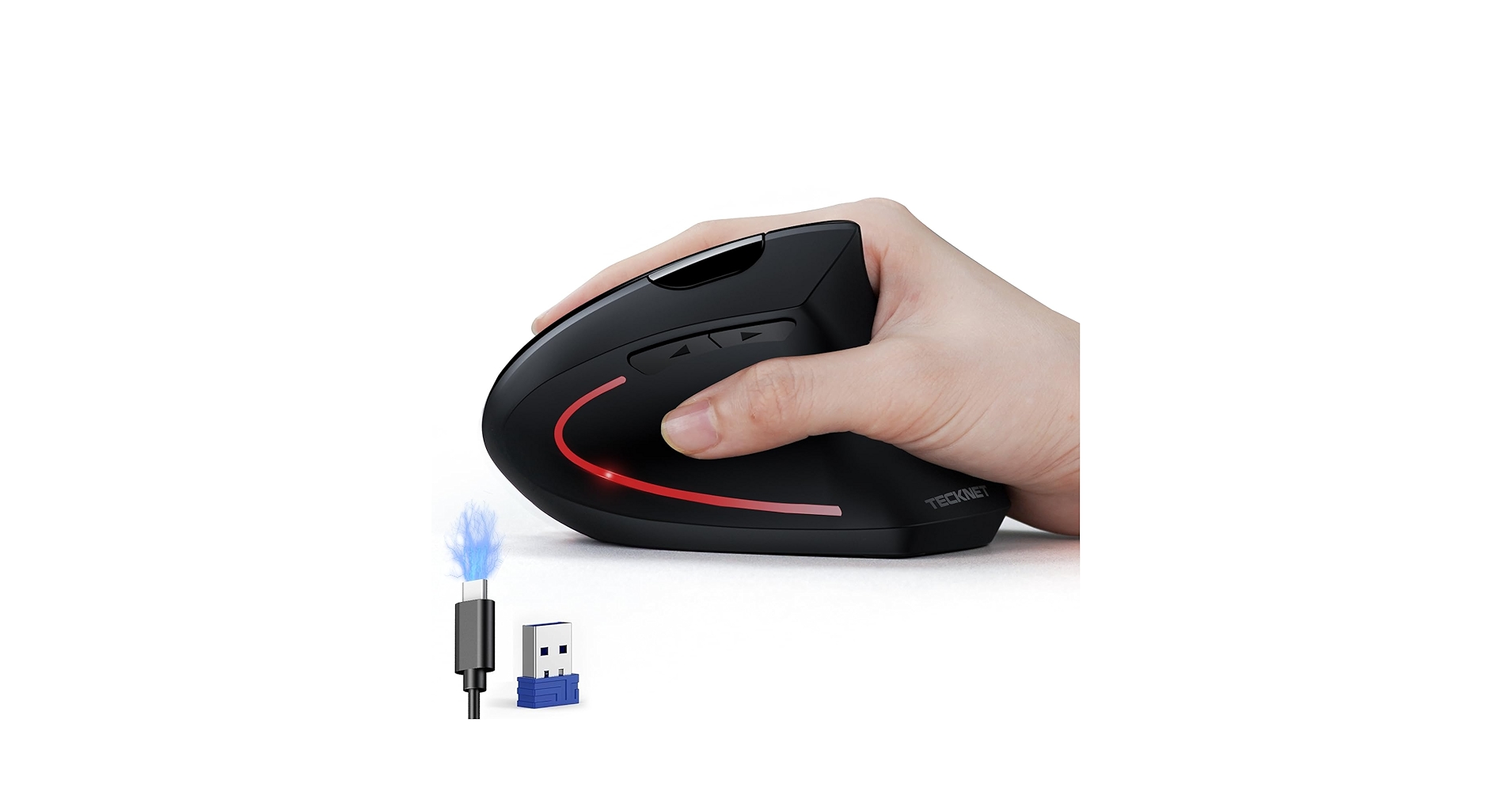 TECKNET Ergonomic Mouse, Wireless Rechargeable