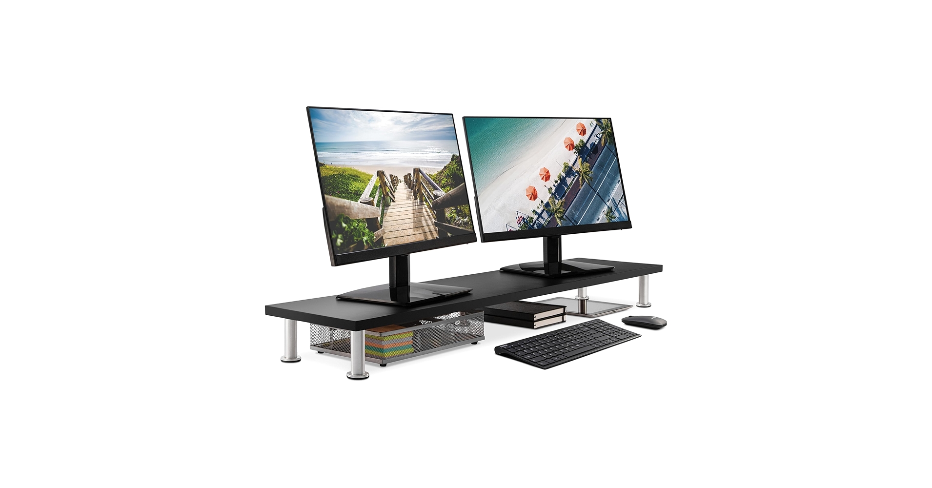 The Original Bamboo Dual Monitor Stand (As Seen