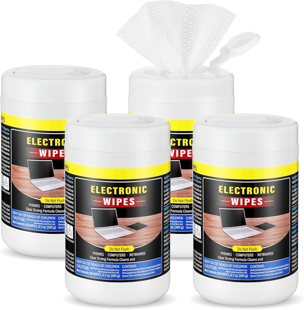 Threlaco 4 Pack 240 Count Electronic Wipes Screen