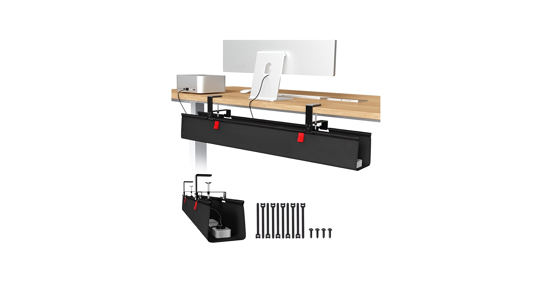 Univivi No Drill Under Desk Cable Management Tray