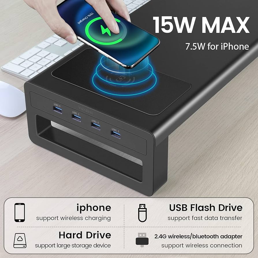 Vaydeer Wireless Charging and USB 3.0 Monitor