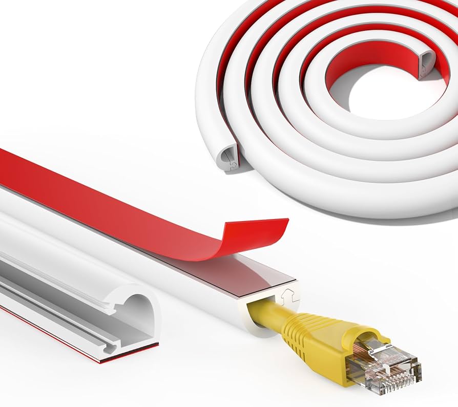 Wall Cord Hider 118 Inch, Self Adhesive Cable Hider Cord Cover for