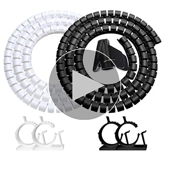 White Cable Management Sleeve Tubes, Power Cord