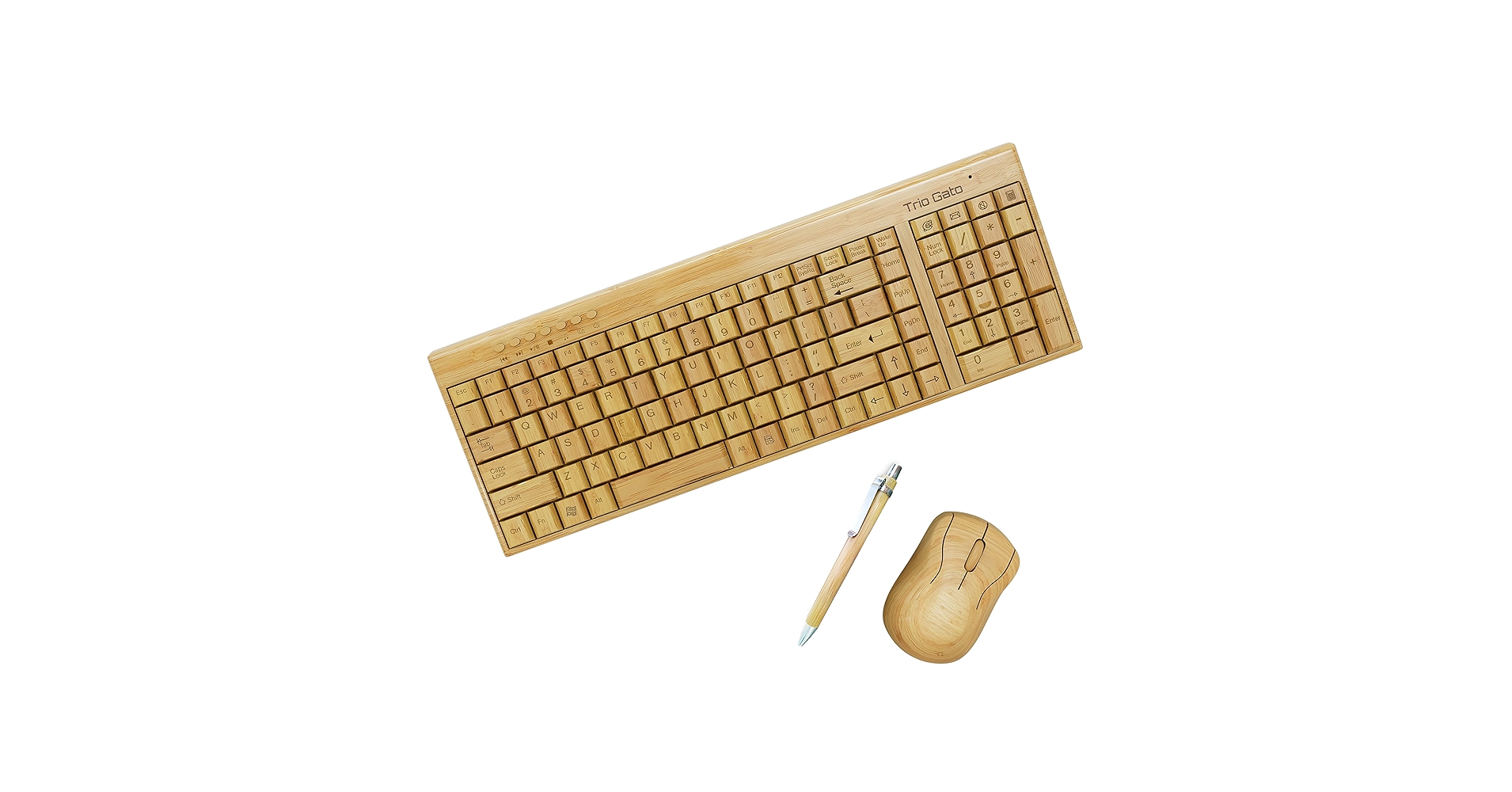 Wireless Bamboo Keyboard and Mouse – Natural