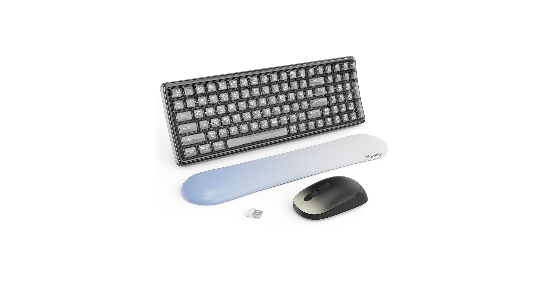 Wireless Transparent Keyboard and Mouse Combo