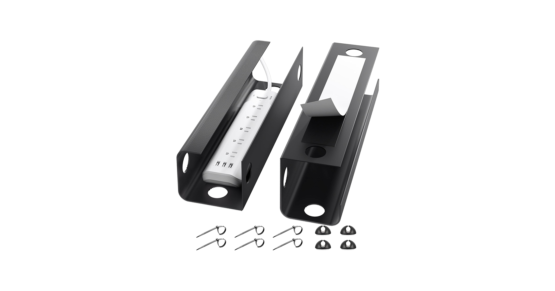 Yecaye 2 Pack Cable Management Under Desk, 31.5