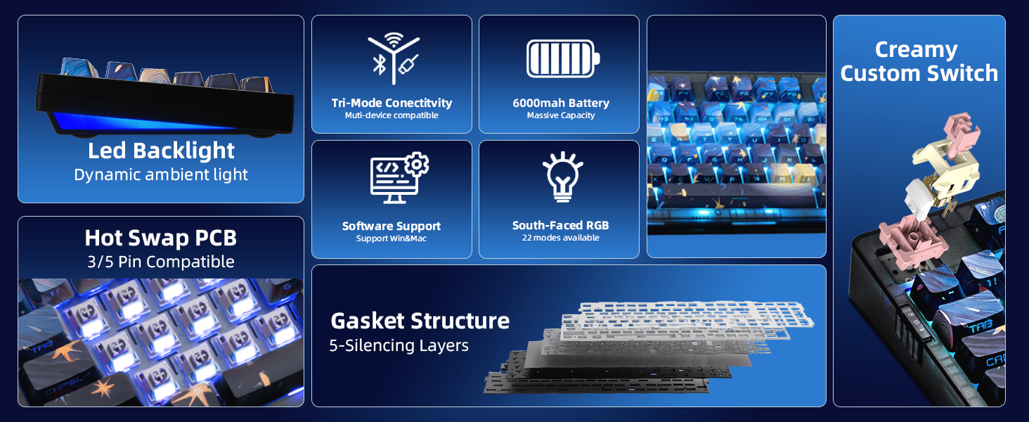 zh980 mechanical keyboard starry sky​ feature 5