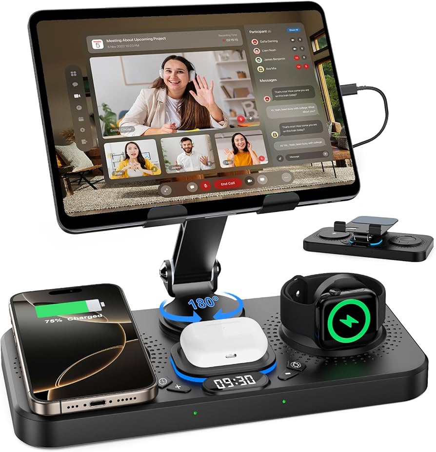 30W Charging Station for Apple Products, Foldable Wireless