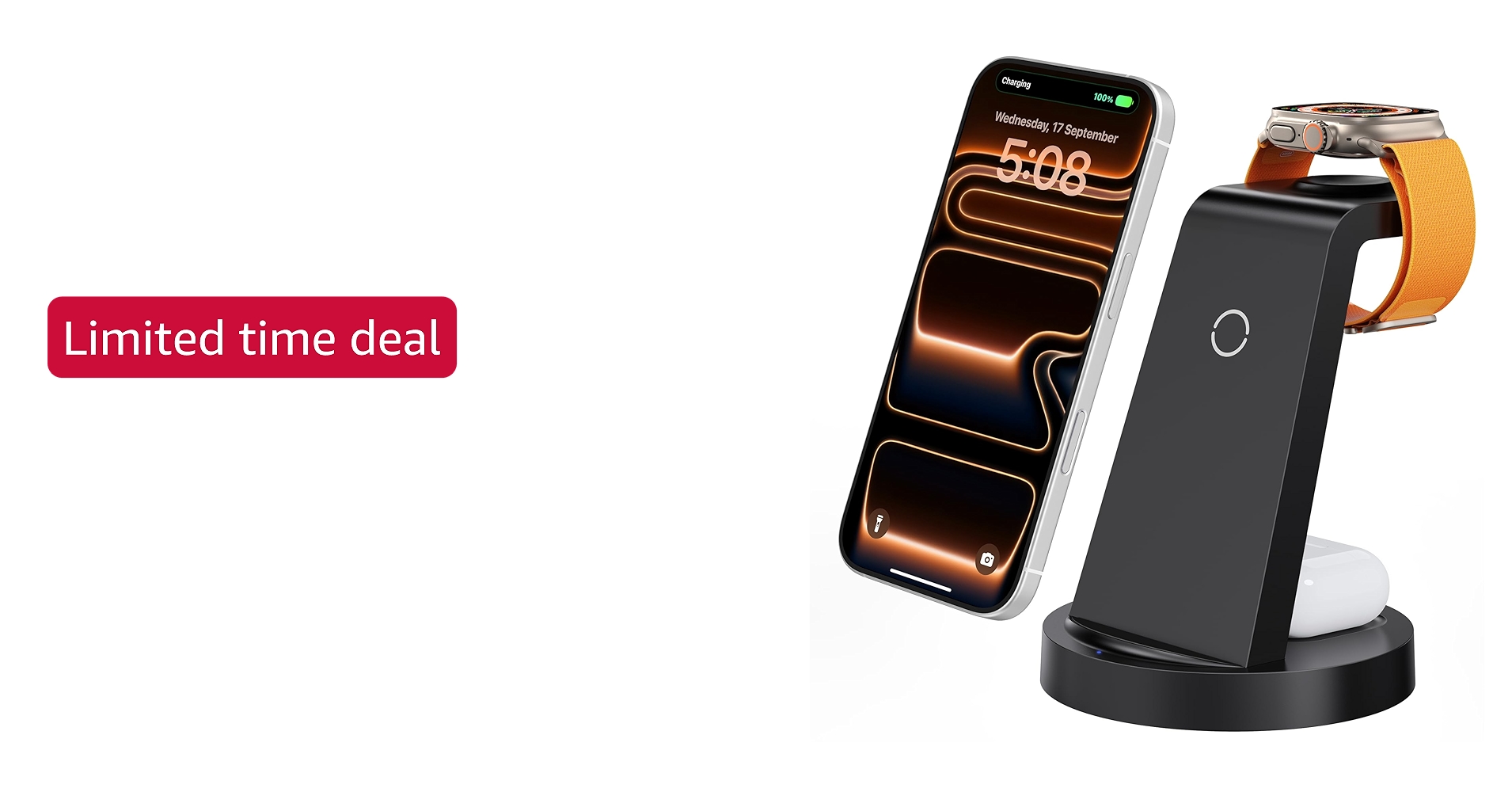 Anlmz 3 in 1 Charging Station for iPhone, Wireless