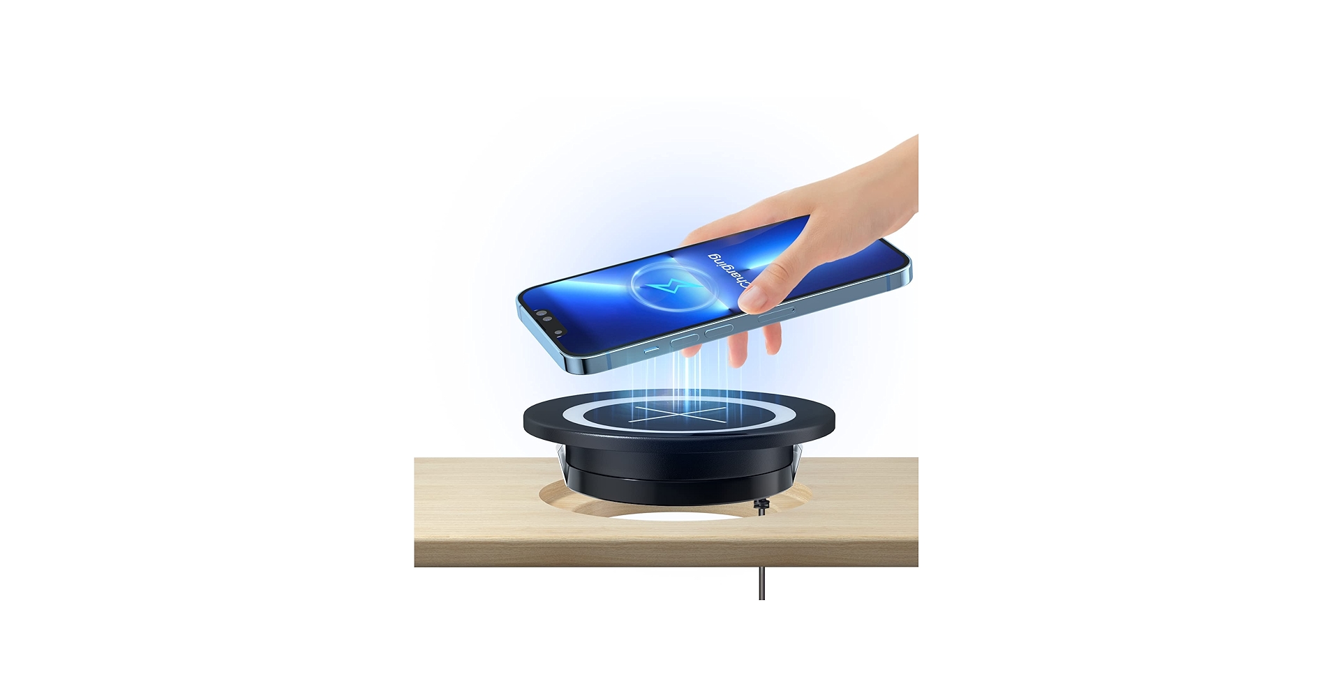 Desk Wireless Charger, JE Make IT Simple Desktop Grommet