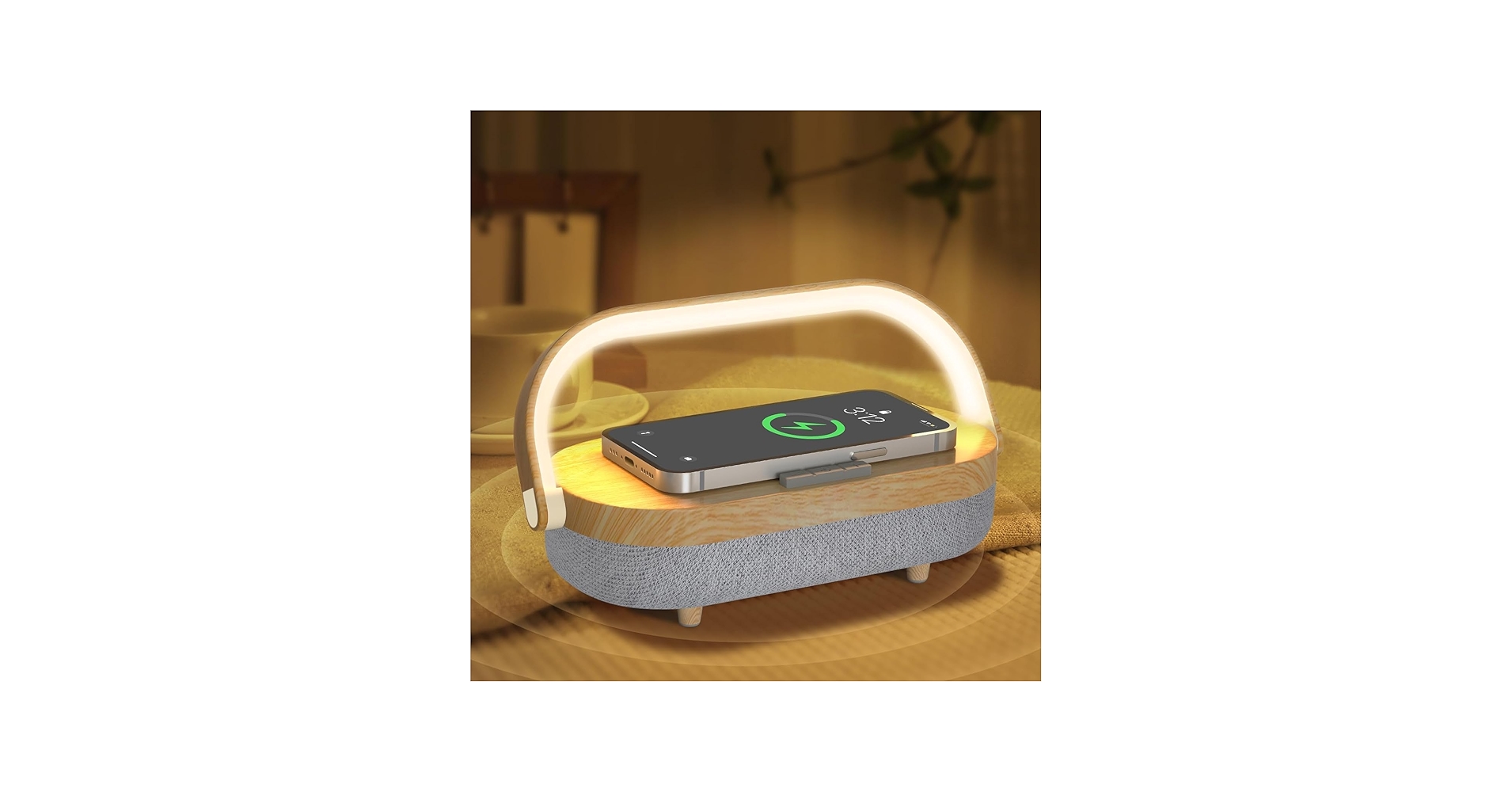 iGaur Nightstand Lamp with Wireless Charger,Unique Gifts for