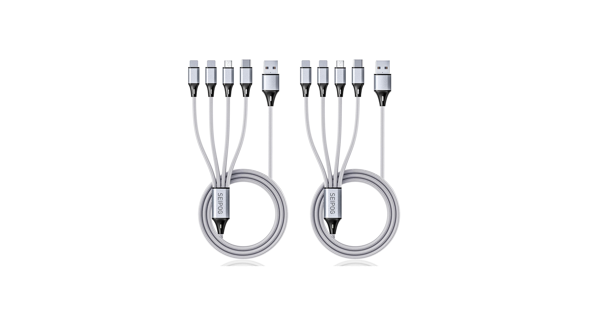 Multi Charging Cable, USB Cable 3A 4FT Nylon Braided Universal