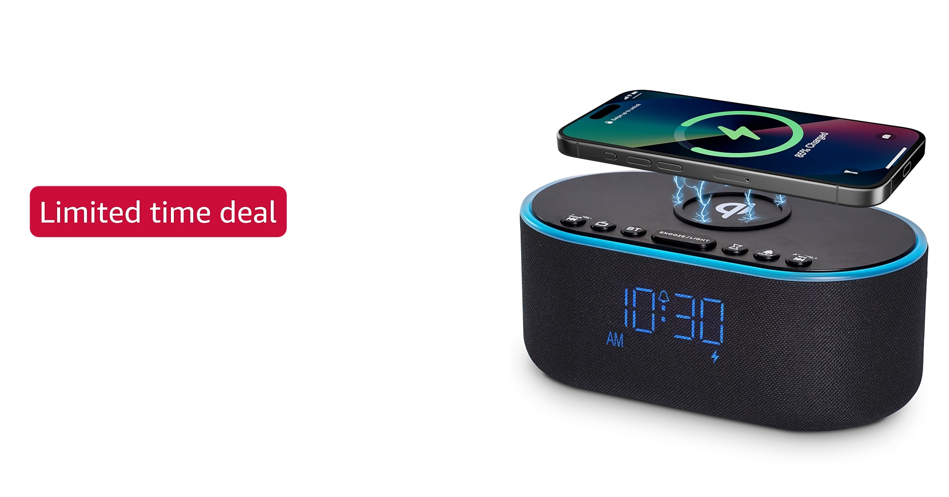 Odokee Wireless Charging Alarm Clock Radio