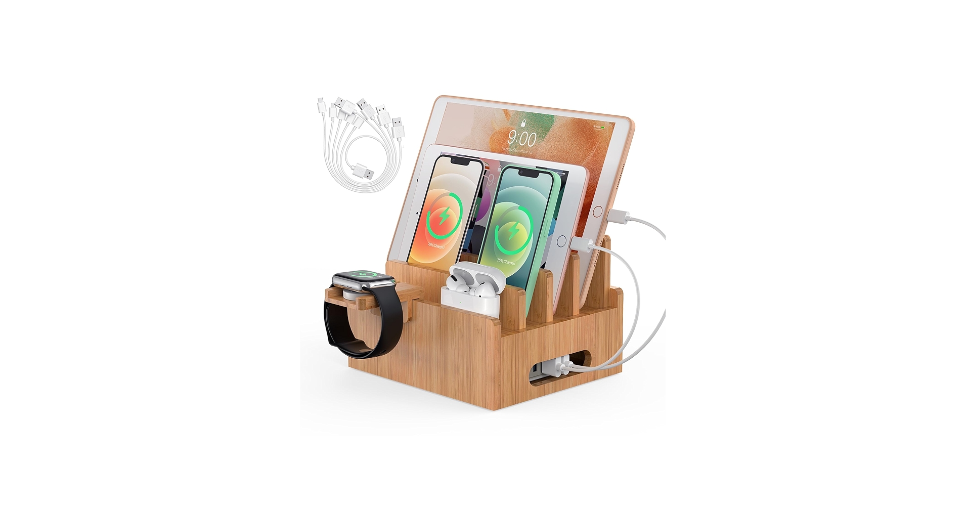 Pezin & Hulin Cell Phone Charging Stations, Bamboo