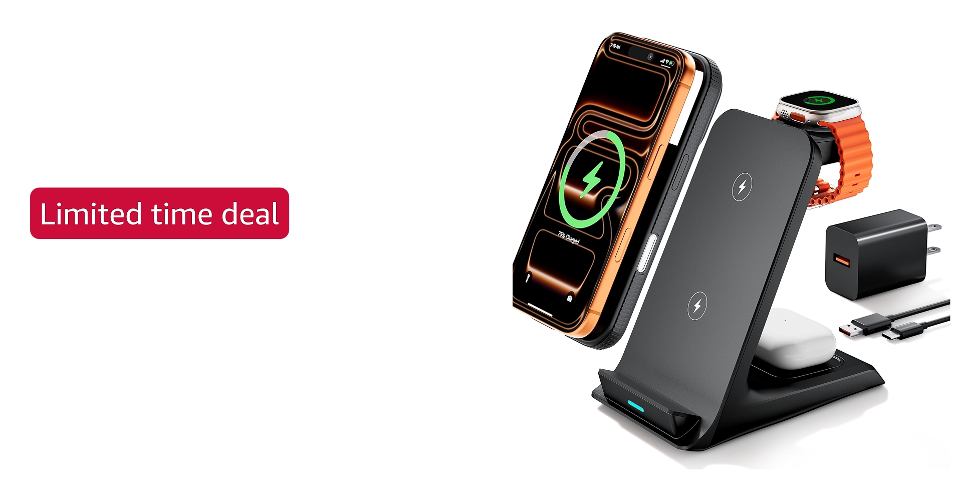 Wireless Charger for Thick Cases of 10MM/Otterbox/Heavy Duty, 3