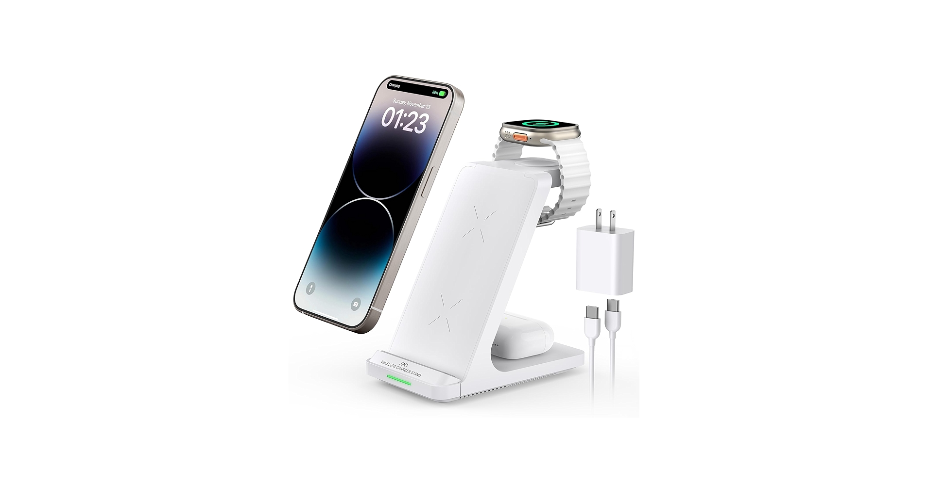 Wireless Charging Station, 3 in 1 Fast Wireless Charger Stand for
